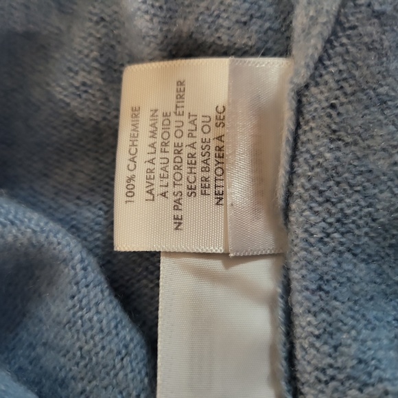 White + Warren cashmere light powder blue sweater - Picture 8 of 8